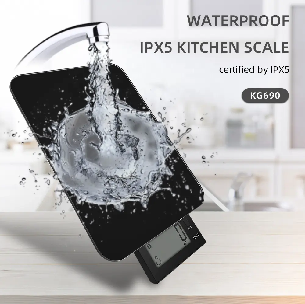 10 báscula de cocina KG de alta precisión con impermeable pantalla LCD Balanza de alimentos