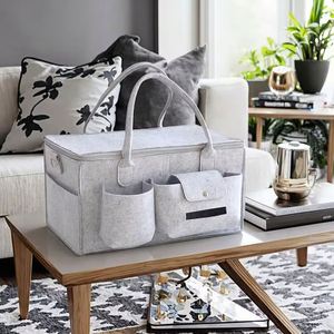 Multifunctional Portable Felt Diaper Storage Basket for Organizing Diapers Backpack Style Diaper <b>Caddy</b> - Product Image 4