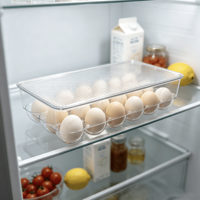 Boîte de rangement pour œufs, 21 œufs, empilable, en plastique transparent, support à œufs moderne, organisateur de réfrigérateur, compartiments individuels, option de couvercle, anti-poussière