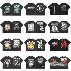 Grenzüberschreitender <span class=keywords><strong>E</strong></span>-Commerce für Amerikanische Streetwear Hell Star 3D-gedrucktes Kurzarm-T-Shirt im Gleichen Stil wie auf Instagram Lässige Herrenmode - Product Image 3