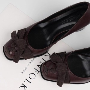 Scarpe da Donna in Pelle di Pecora Stile Retrò Francese con Punta Quadrata, Tacco Grosso, Traspiranti e Leggere con Fiocco, per la Stagione Primaverile - Product Image 2