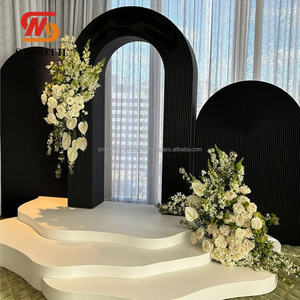 SMOOTH Luxury Customized Wedding Event Stage <b>Decoration</b> Black PVC Arch <b>Set</b> With Ripples Arch Stand For <b>Party</b> - Product Image 2
