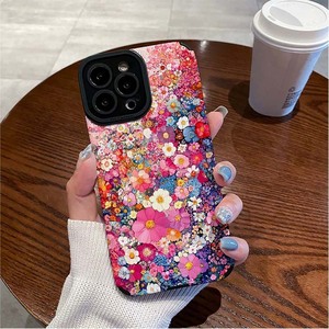 Custodia per cellulare in TPU con stampa floreale rosa a schermo intero in pelle artificiale per iPhone X, XR, 11, 12, 13, 14, 15, 16, 17, 18 Pro Max - Product Image 1