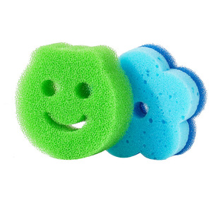 Esponja de Cocina Redonda Happy Face, Ecológica, Antiarañazos, de Secado Rápido, para Lavar Platos y Uso Doméstico - Product Image 1