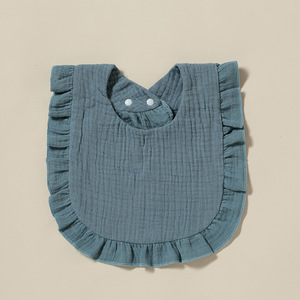 Baberos de babero de <span class=keywords><strong>4</strong></span> capas para recién nacidos, Baberos de muselina de algodón orgánico, Baberos con volantes para bebés - Product Image 4