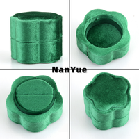 Boîte à bague en velours personnalisée en forme de fleur, emballage de bijoux élégant et luxueux pour fiançailles, mariage, demande en mariage, cadeau, mini et portable