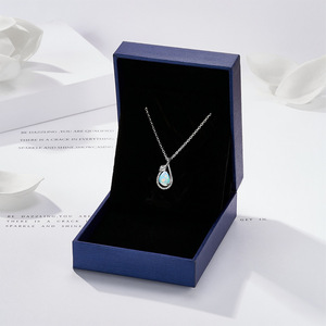 Collier avec pendentif en opale en forme de goutte d'eau en argent Sterling S925 pour femmes, chaîne de clavicule haut de gamme, cadeau de vacances, bijoux élégants en argent - Product Image 4