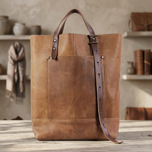BS INTERNATIONAL Pochette Thermique en Cuir Véritable au Design Simple, Sacs à Main Tendance avec Fermeture Éclair, Bandoulière Imperméable - Product Image 2