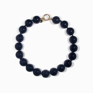 Collar llamativo con cuentas de piedras preciosas Zooying, collar con cuentas de piedra Natural de obsidiana de ónix negro grueso - Product Image 5