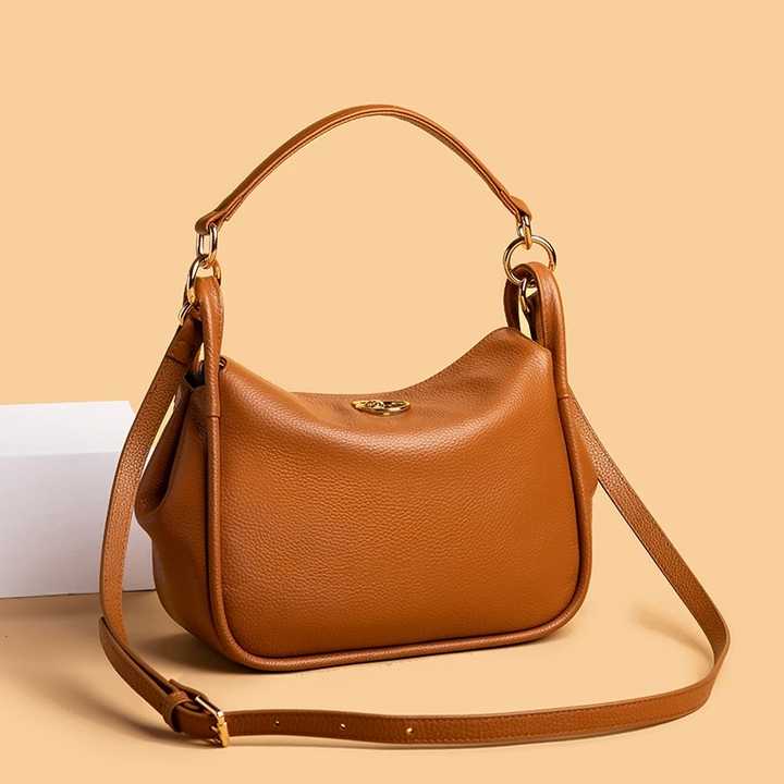 new high-grade first layer cowhide ladies handbags European and American fashion leather handbags shoulder slung tote bag