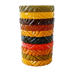 Nouveaux bracelets en résine empilables en céramique sculptée, colorés et tressés, qualité supérieure, motifs variés, bijoux unisexes pour fêtes et cadeaux - Product Image 1