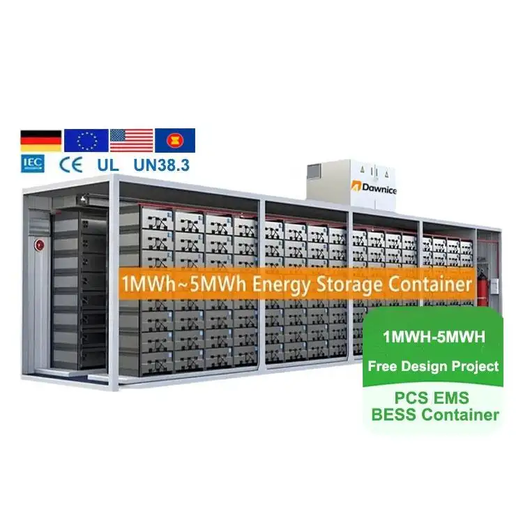 Container ESS 2 mwh 5 mwh lifepo4 lithium battery bess 1mwh 1 mw 5 mw 10 mw on off grid solar panel system
