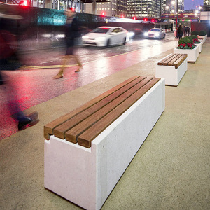 Nuevo Banco de Hormigón para Exteriores Magic Stone con Asiento de Madera para Ingeniería de Paisajismo de Parques - Product Image 1