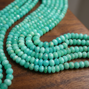 Perles vertes facettées de qualité supérieure en amazonite naturelle certifiée CMA, 7-8 mm, 8 pouces, pour la fabrication de bijoux (vente en gros) - Product Image 4