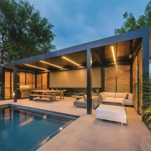 Pérgolas <span class=keywords><strong>y</strong></span> Gazebos <span class=keywords><strong>de</strong></span> Aluminio Inteligentes, Ajustables, Resistentes al Agua, para Montar en la Pared, para Patio, Terraza, Jardín, Piscina - Product Image 2