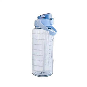 Botella de Agua Deportiva de 2 Litros con Logotipo Personalizado, Ecológica, con Diseño de Dibujos Animados, Marcador de Tiempo, Gran Capacidad, Medio Galón, Plástico Transparente - Product Image 4