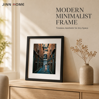 Cadre photo en MDF noir avec passe-partout blanc, cadre photo moderne pour décoration murale de la maison