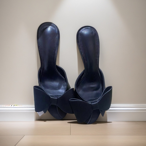 Chaussures à talons hauts pour femmes, style féerique sexy, à bout ouvert, à enfiler, couleur unie, avec nœud, talon fin, pour l'été et le printemps - Product Image 5