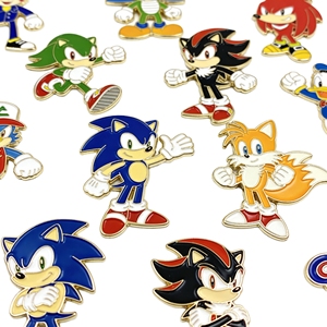 Alfileres <span class=keywords><strong>de</strong></span> Solapa <span class=keywords><strong>de</strong></span> Metal Esmaltado con Logotipo <span class=keywords><strong>de</strong></span> <span class=keywords><strong>Sonic</strong></span> the Hedgehog, Personaje <span class=keywords><strong>de</strong></span> Anime, Dibujos Animados, Videojuegos y Películas, Personalizados, <span class=keywords><strong>de</strong></span> Alta Calidad, al por Mayor - Product Image 2