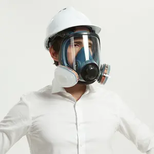 Vendita maschera antigas viso a baionetta respiratore integrale in Silicone CE maschera antigas in Silicone tossico filtro facciale respiratore a Gas