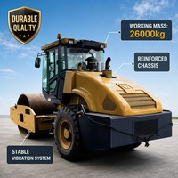 Rouleau vibratoire à tambour unique XS263J d'occasion, 26 tonnes, 162 kW, compacteur de sol robuste, rouleau compresseur pour projets miniers