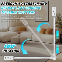 Multiprise électrique extensible - Comprend des ports USB-A, USB-C et 2 prises CA, bâton de prises rotatives extensibles