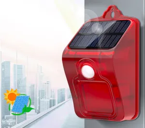 100db Waterdicht Geluid Beveiliging Draadloze Sirene Licht Alarm Outdoor Solar Pir Bewegingssensor Alarm Voor Huis Boerderij Villa Tuin