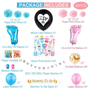 <span class=keywords><strong>Kit</strong></span> de Fournitures Ultime pour Révélation du Sexe du Bébé : Accessoires Photo, Arche de Ballons Bleus et Roses, Bannière en Papier Garçon ou Fille, Ballons pour Baby Shower - Product Image 6