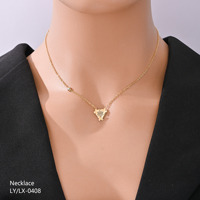 Collar de Joyería con Colgante de Corazón de Circonio y Acero Inoxidable Chapado en Oro, Nuevo y en Oferta, para Mujer, para Fiestas, Uso Diario Informal