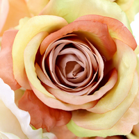 3 têtes de roses artificielles en soie couleur automne pour arrangements de table de salon et accessoires photo de mariage