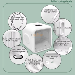 Asciugatrice Automatica <span class=keywords><strong>per</strong></span> Animali Domestici da 62L <span class=keywords><strong>per</strong></span> <span class=keywords><strong>Gatti</strong></span> e Cani di Piccola Taglia, Ultra Silenziosa con Controllo Intelligente della Temperatura e Asciugatura a 360° OEM - Product Image 4