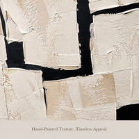 Peinture à l'huile abstraite peinte à la main, art géométrique noir et blanc sur toile, taille personnalisée, fournisseur en gros pour hôtels et maisons