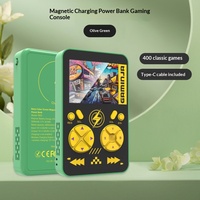 Console de jeu portable rétro 2 en 1, batterie externe 5000 mAh, charge magnétique sans fil pour enfants