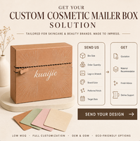 Boîte d'expédition cosmétique personnalisée en matériaux recyclés avec logo, boîte en carton ondulé à bande de déchirement facile, emballage auto-adhésif pour marque de soins de la peau