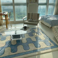 Tapis tufté fait main en laine et soie de qualité supérieure pour salon, chambre à coucher, antidérapant, moelleux, décoratif, pour la maison et l'hôtel