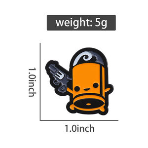 Jeu personnel émail broche <span class=keywords><strong>Robot</strong></span> elfe samouraï chat fille <span class=keywords><strong>boxe</strong></span> dinosaure balle flamme symbole dessin animé Badge Punk épinglettes bijoux - Product Image 6