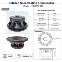 Haut-parleur de gamme supérieure de 18 pouces 4000W avec bobine vocale de 150 mm pour le renforcement sonore
