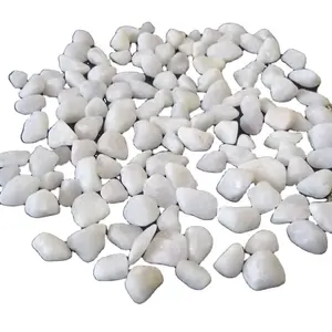 Tumble shiny snow white pebbles & cobbles polish stone Pebbles Glow Ball Garden Walkway Night Stone Yellow & white