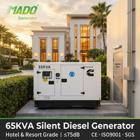 Générateur diesel de secours 50 kW 65 kVA, type silencieux, moteur 4BTA3.9-G2, triphasé, refroidissement par eau, groupe électrogène, prix fabricant
