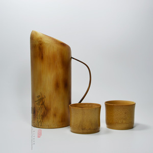 Natural Bamboo Water Bottle Set With Handle Bamboo <b>Teacup</b> Bamboo Tableware For Drinking And Planting Chongqing Origin LYT003 - Product Image 2