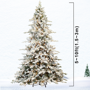 Arbre de Noël LED d'extérieur floqué blanc neige pré-éclairé de luxe en promotion - Product Image 2