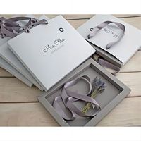 Boîtes Cadeaux Papier Estampillé Or Rose pour Bijoux avec Poignée en Ruban, Écrin à Bijoux Tiroir Coulissant et Sac en Papier pour Emballage de Boucles d'Oreilles