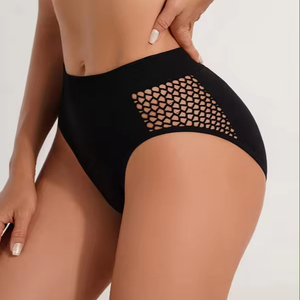 PASUXI Novedad: Bragas de malla sin costuras de cintura alta para mujer, transpirables, de algodón hueco, de talle bajo y corte alto - Product Image 2
