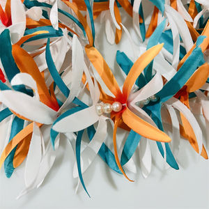 Seta artificiale di alta qualità Spider Lily Thick Flower w collana di perline bianche <span class=keywords><strong>Lei</strong></span> hawaiano per Aloha Hula Dance - Product Image 4