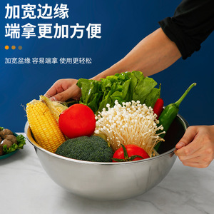 Stainless Steel Bowl Set 304 Food Grade Kitchen Serving Bowl For Home Use Minimalist Design Multiple Sizes Available - Product Image 3