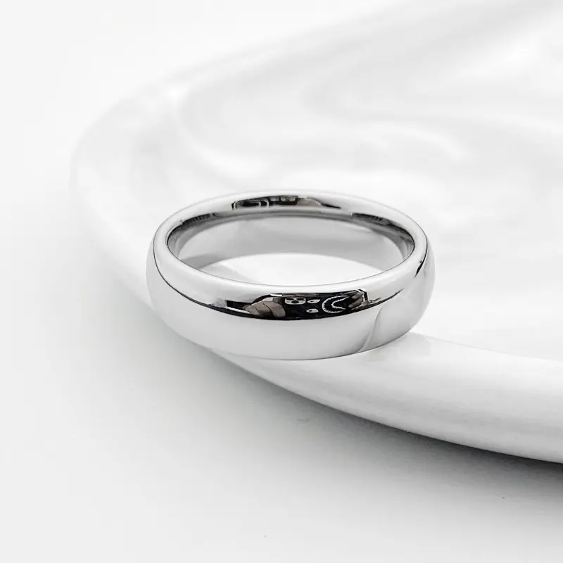 Cheap Silver Color 6mm Mens High Polish Tungsten Carbide Wedding Ring Simple Elegant