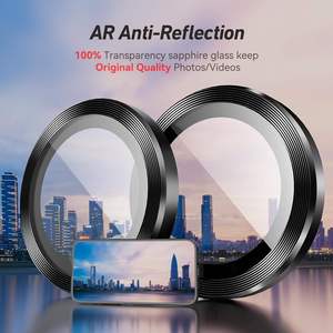 Tempered Glass Lens <b>Protectors</b> for IPhone 17/16/15/14 ProMax HD Clear Protective Films Cover Alignment Kit Metal Individual Ring - Product Image 5