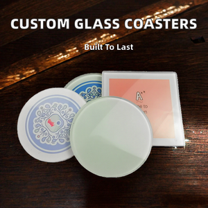 H K EXPORTS - Posavasos Cuadrados de Vidrio Templado Transparente para Café, Diseño Personalizado Clásico RTS, Blancos para Sublimación, 100 mm - Product Image 2