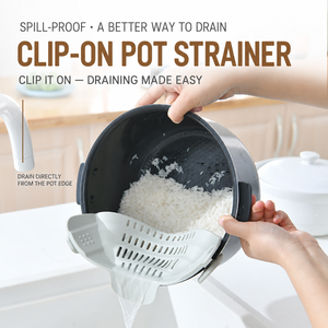 Passoire à clipser en silicone pour bord de casserole, filtre anti-déversement à large ouverture pour nouilles et résidus alimentaires, égouttoir polyvalent pour fruits et légumes - Product Image 2