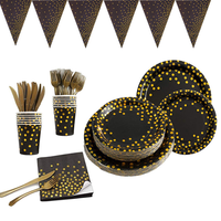 Ensemble de vaisselle d'anniversaire bleu or pour mariage décorations de fête décorations de vacances décorations festives ensemble de vaisselle de fête pour événements